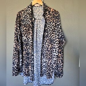 Club L London Leopard Print Blouse